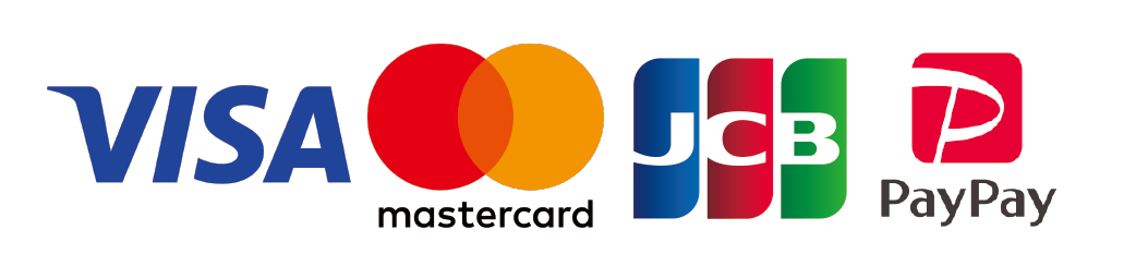 取り扱いクレジットカード一覧（VISA、MASTER、JCB、Paypay）